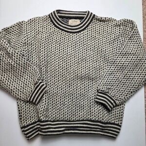 Vintage 70s 80s LL Bean Freeport Thick Wool Pull Over Crew Neck Sweater Size L